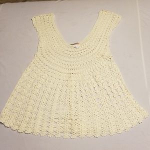 Ivory see thru knit top